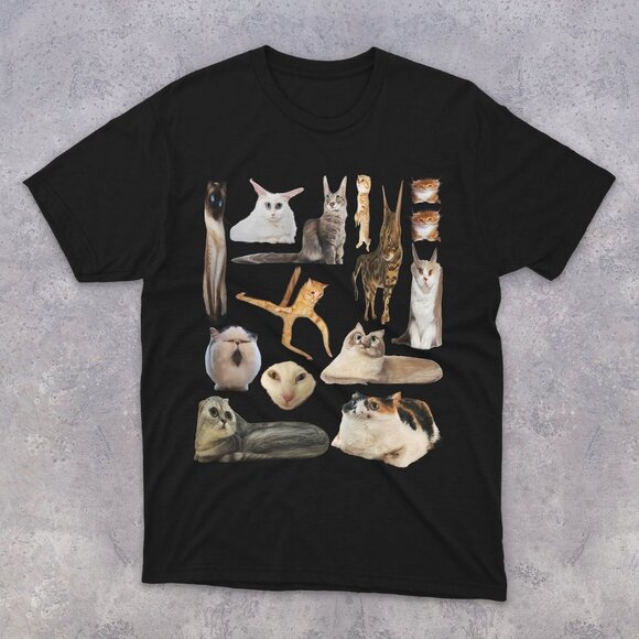 Squished Cats Tshirt Funny Cat Meme Shirt, Cats Squished Cat Lover Shirt - Picture 1 of 4